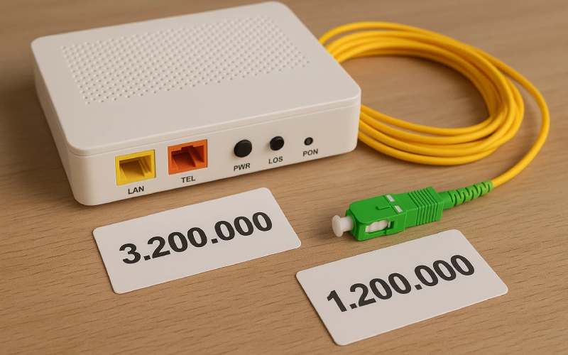 هزینه راه اندازی اینترنت فیبر نوری